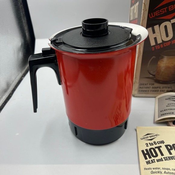 West Bend Vintage Hot Pot 36 Oz  2-6 Cup Plug In NOS New Old Stock TESTED 3253 - Picture 7 of 13